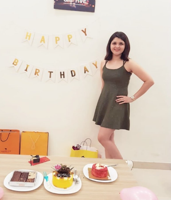 Mitali celebrating her birthday on April 14