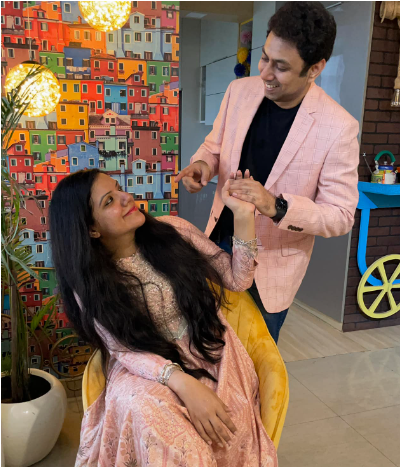 Aval Madan and his wife