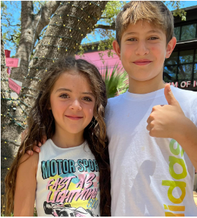 Faye Knightley and her brother