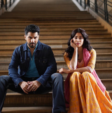 Janhvi Kapoor with Varun Dhawan