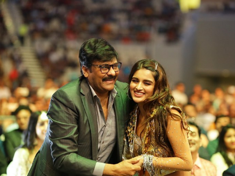 Nidhhi Agerwal with Chiranjeevi (Mega Star)
