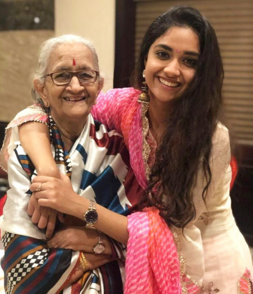 Keerthy Suresh with Grand Mother