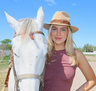 Mari Llewellyn enjoying Horse Riding