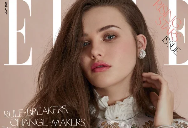 Katherine Langford on the cover page of Elle Magzine