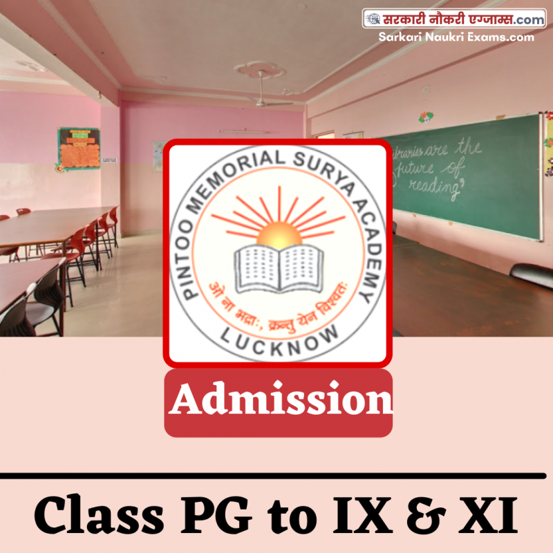 Admission Details Pintoo Memorial Surya Academy, Lucknow (UP) for year