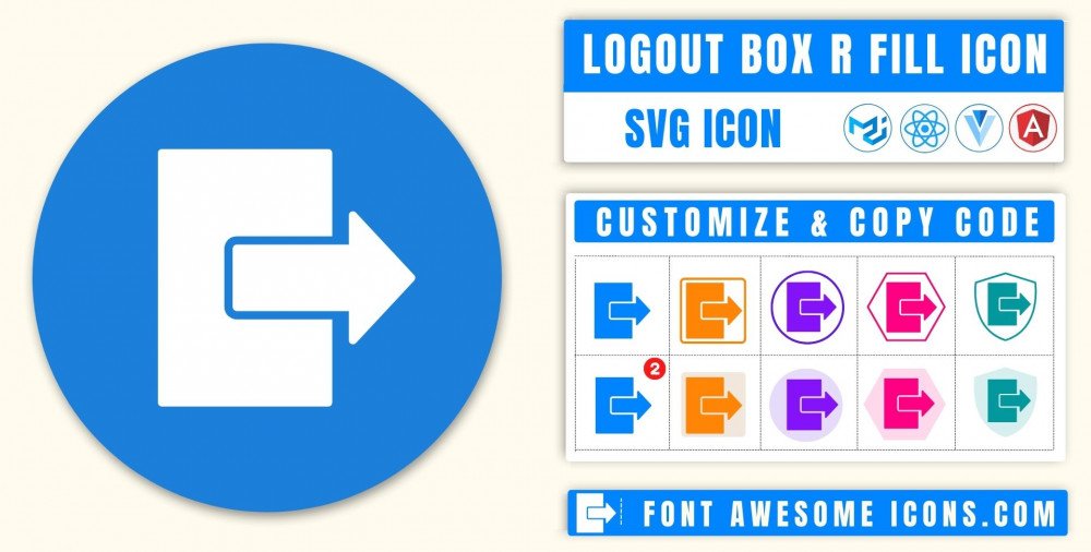 Logout Box R Fill Icon SVG: Free Logout Box R Fill SVG Icon Code ...