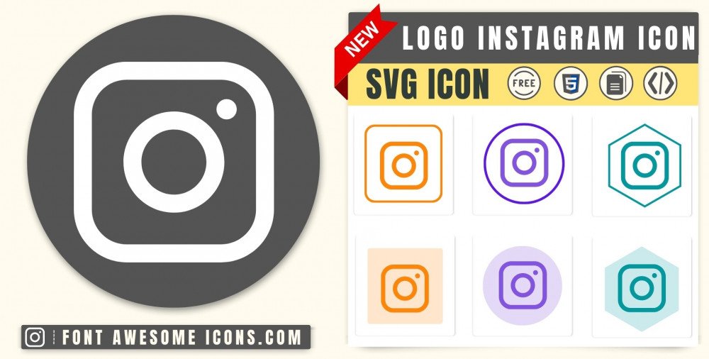 Nonsens Hukommelse Tips Logo Instagram Icon SVG: Free Logo Instagram SVG Icon Code Path, HTML/CSS |  White, Vector File