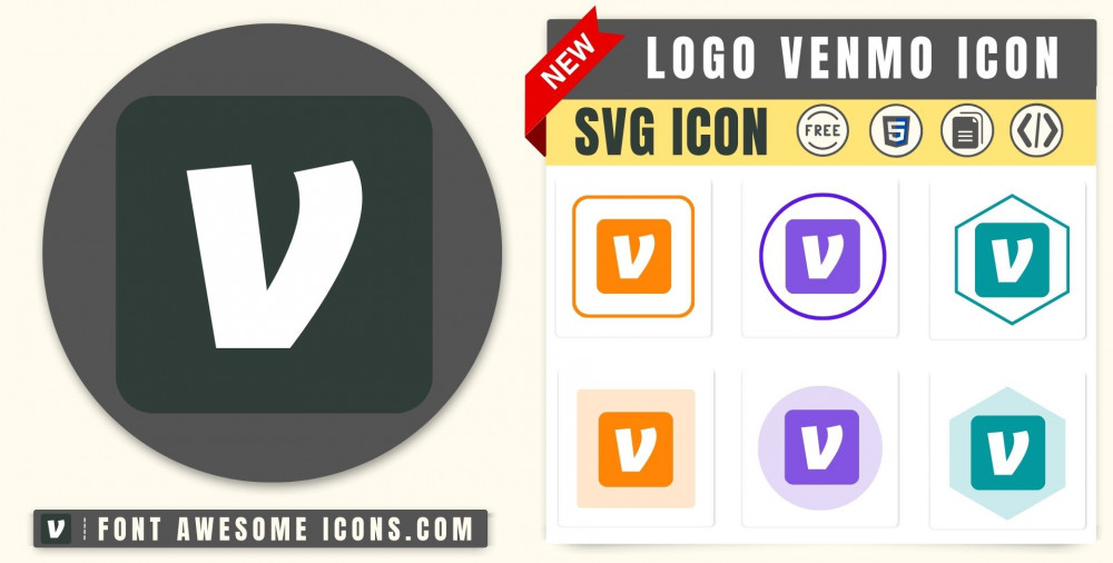 Logo Venmo Icon SVG Code — Download Path / HTML