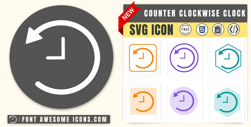 Counter Clockwise Clock Icon SVG Free Counter Clockwise Clock SVG Icon