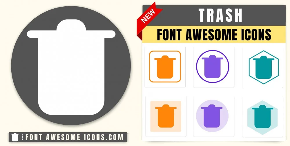 Font Awesome Trash Icon (Delete/Bin) | Fa Fa Trash Icon Code, HTML ...