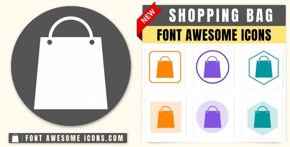 rival elite disinfectant Font Awesome shopping bag Icon - HTML, CSS Class fa fa shopping bag, fa fa  Icon Code of Different Sizes | Fontawesome