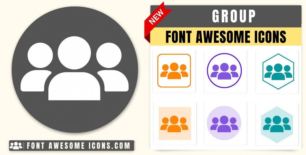 Font Awesome group Icon - HTML, CSS Class fa fa group, fa fa Icon ...