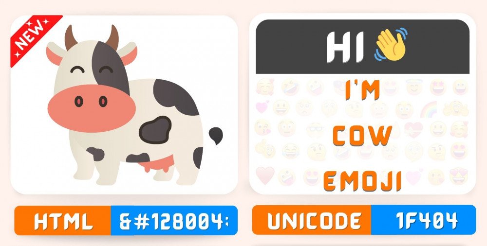Cow Emoji Symbol Icon: Text Copy Paste, 🐄 Symbol Meaning | HTML Code