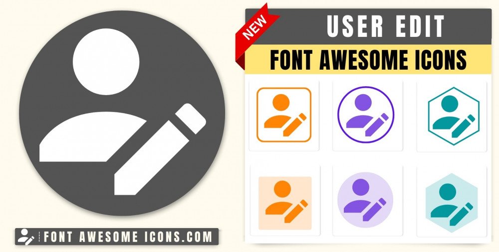 Font Awesome user edit Icon - HTML, CSS Class fas fa user edit, fa ...