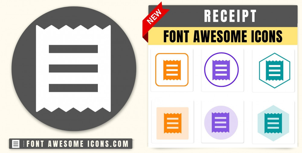 Font Awesome Receipt Icon (Payment, Invoice, Transaction)