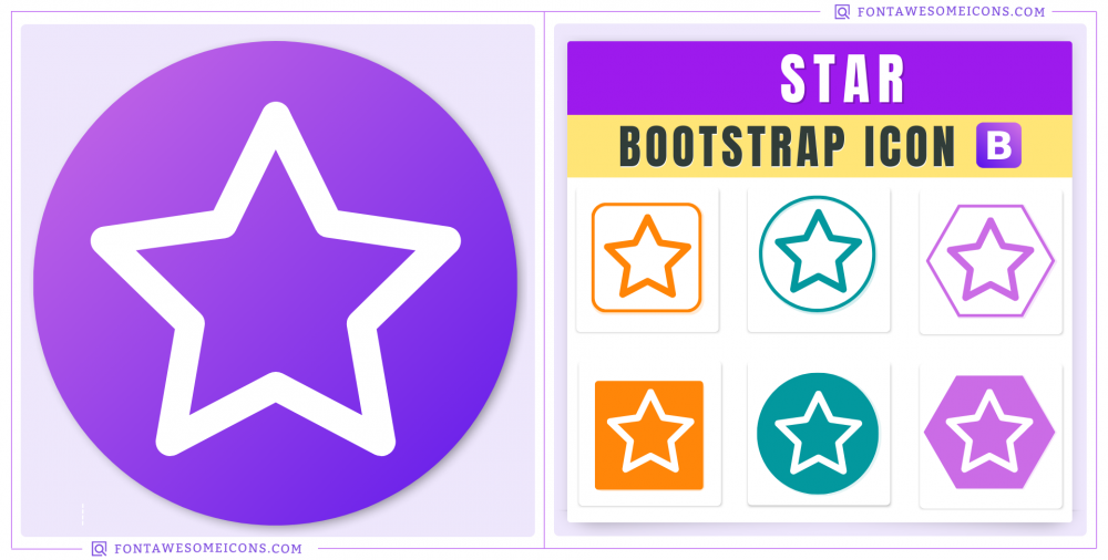 Bootstrap Star Icon (Shape, Like, Favorite) Bi Bi Star Icon Code