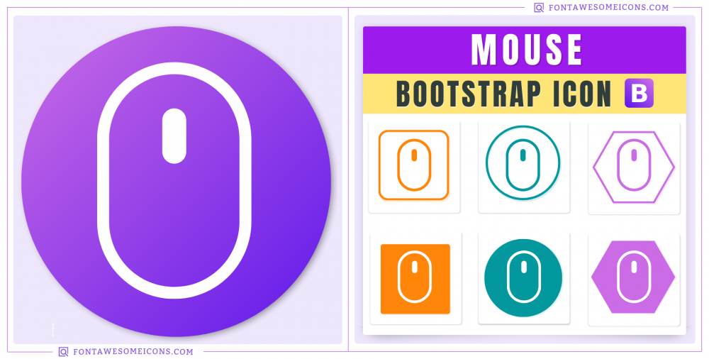 Endless Secure recipe Bootstrap Mouse Icon (Cursor Point) | Bi Bi Mouse Icon Code, HTML, CSS,  Color, Button