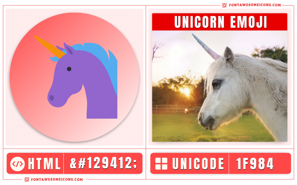 Unicorn Emoji Symbol Icon: Text Copy Paste, 🦄 Symbol Meaning | HTML Code