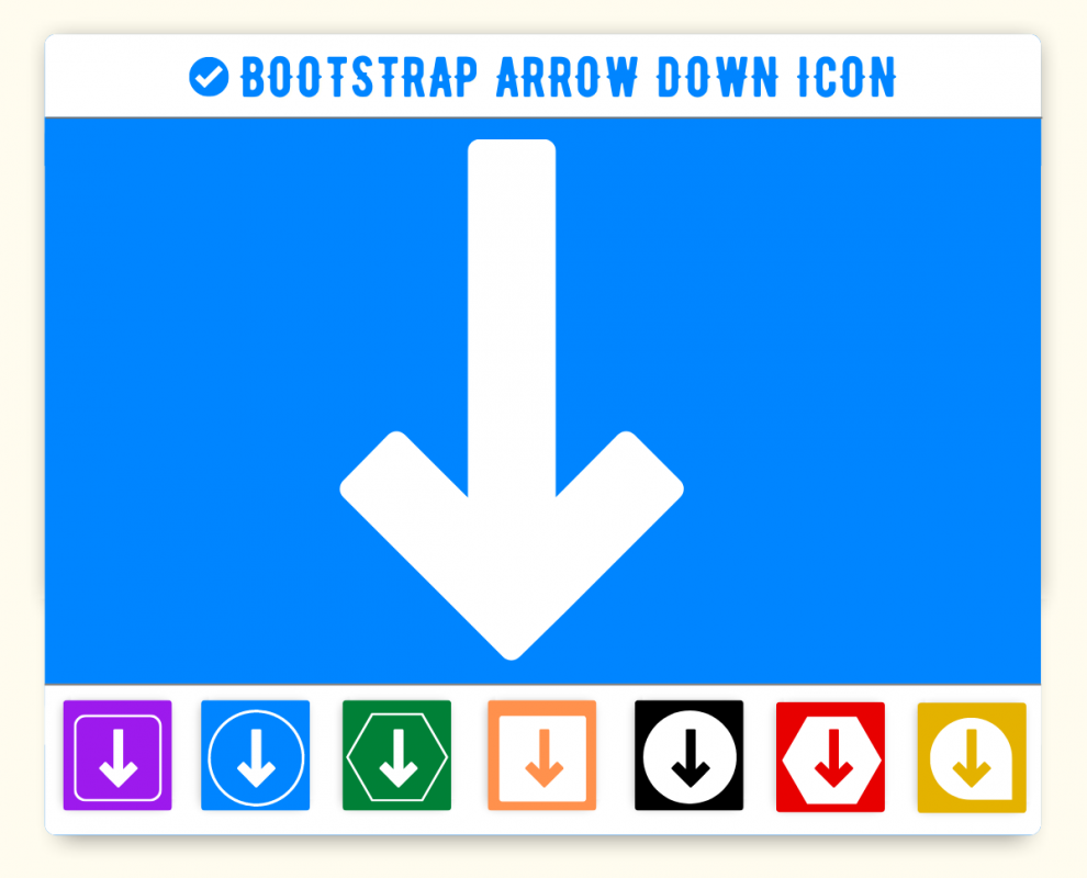 Bootstrap Arrow Down Icon (Falling Arrow) Bi Bi Arrow Down Icon Code