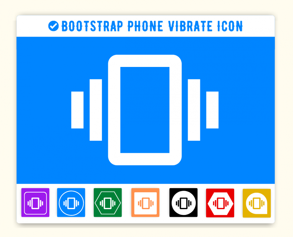 Bootstrap Phone Vibrate Icon Bi Bi Phone Vibrate Icon Code, HTML, CSS