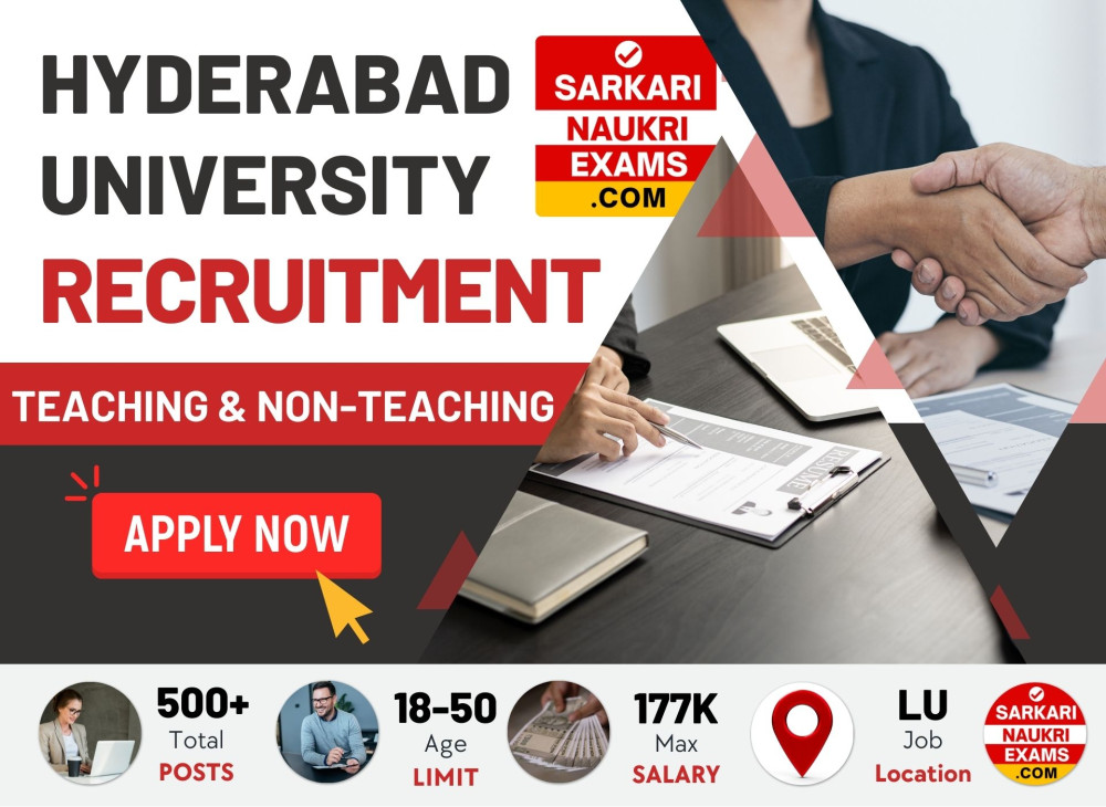 Hyderabad University Recruitment 2024 UoH Vacancy Non Teaching, Teaching Jobs uohyd.ac.in