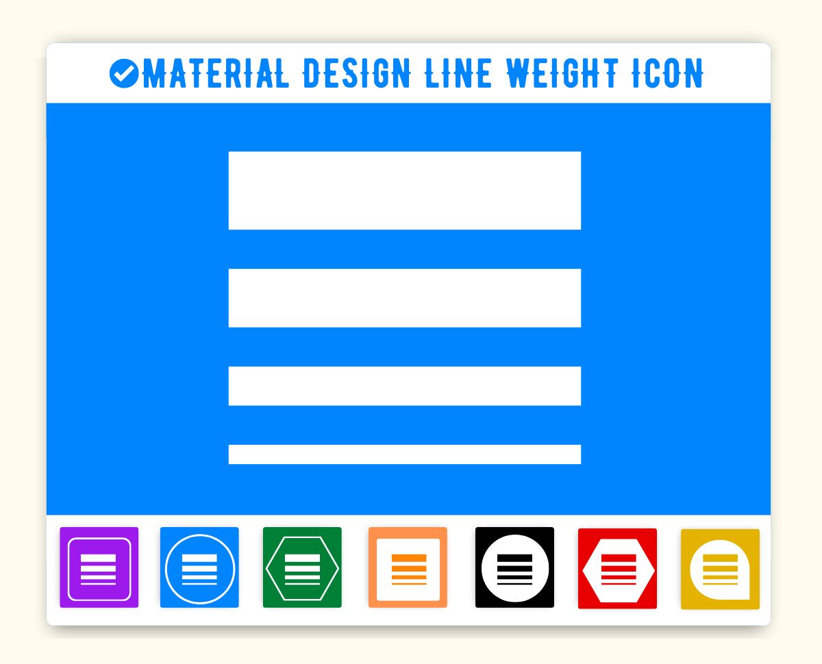 Material Design Line Weight Icon (Thickness) Material UI Line_Weight