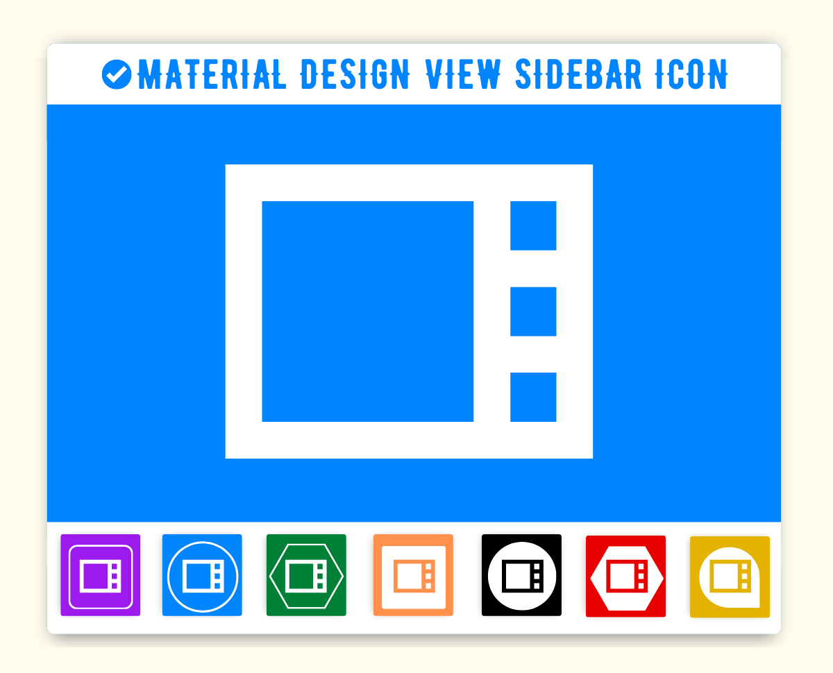 Material Design View Sidebar Icon (Layout) Material UI View_Sidebar Icon, Vuetify, Mat Icon