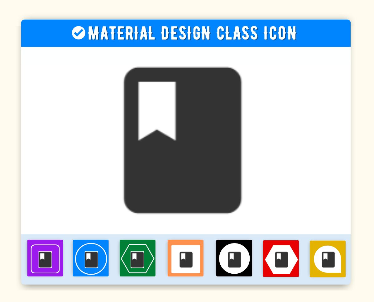 Material Design Class Icon (Bookmark) Material UI Class Icon, Vuetify