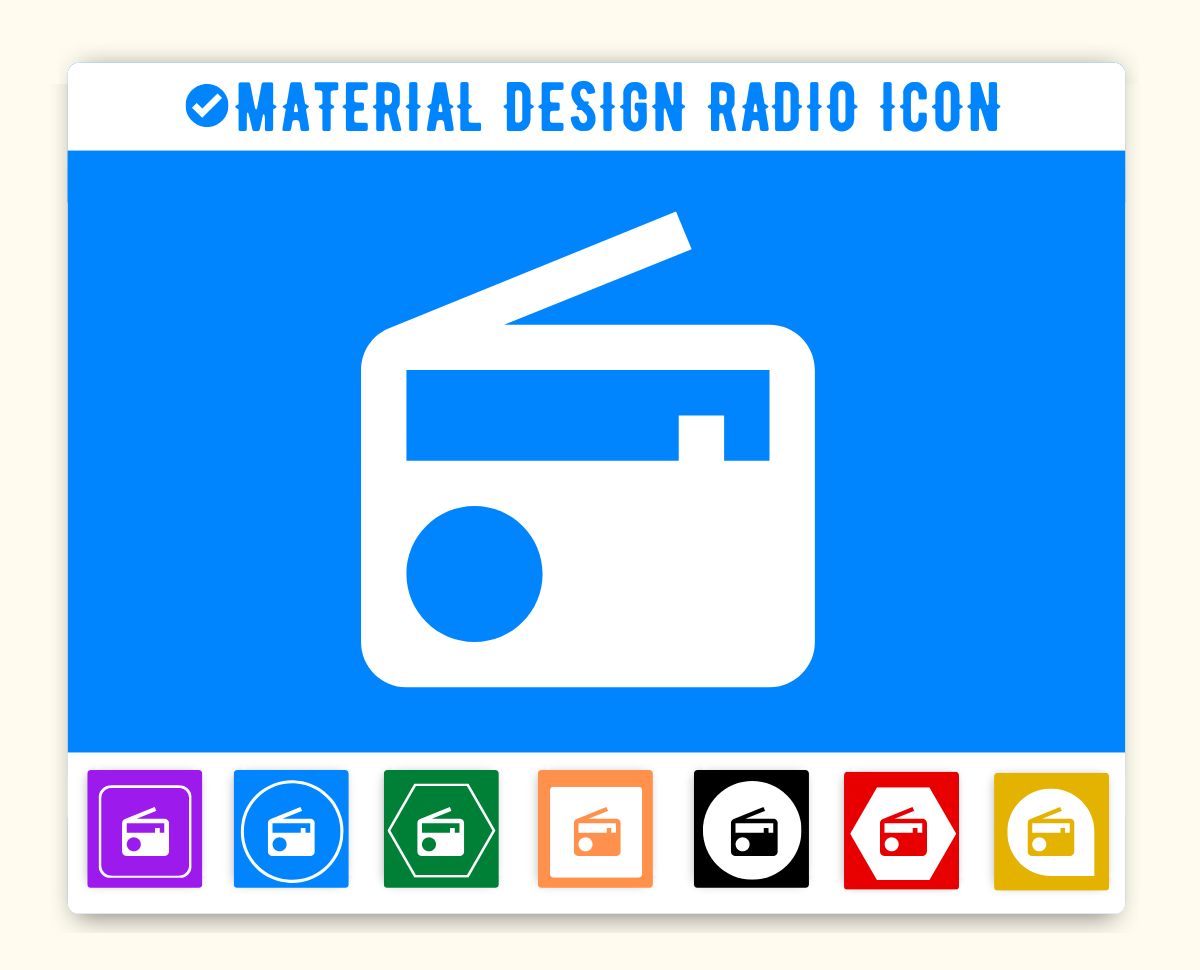 Material Design Radio Icon (Media) Material UI Radio Icon, Vuetify