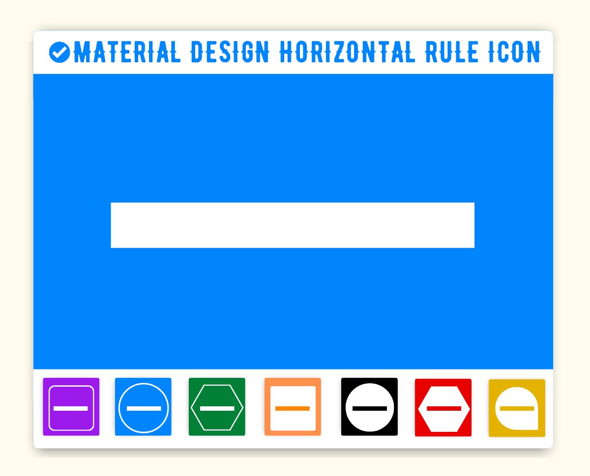 Material Design Horizontal Rule Icon (Line) Material UI Horizontal