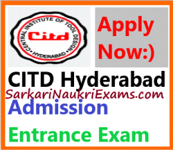 CITD Hyderabad Admission 2019 ME Course Hall Ticket