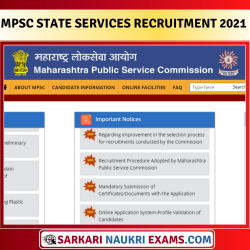 MPSC State Services Exam Mains Online Form 2022