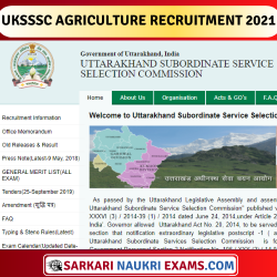Uttrakhand UKSSSC Agriculture Post Recruitment 2021 Apply Online Form, For 423 Post !!
