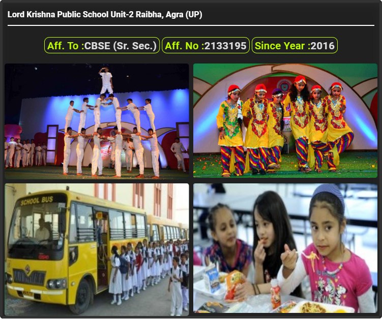 Lord Krishna Public School Unit2 Raibha, Agra (UP)