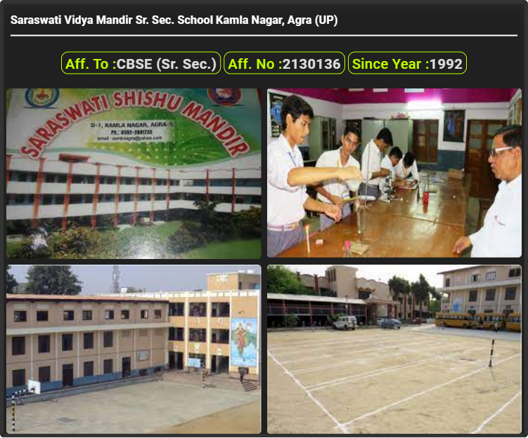 Saraswati Vidya Mandir Sr. Sec. School Kamla Nagar, Agra (UP)