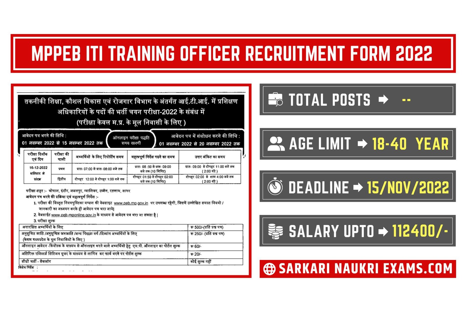 MPPEB ITI Training Officer Recruitment Form 2022 | ITI पास नौकरी