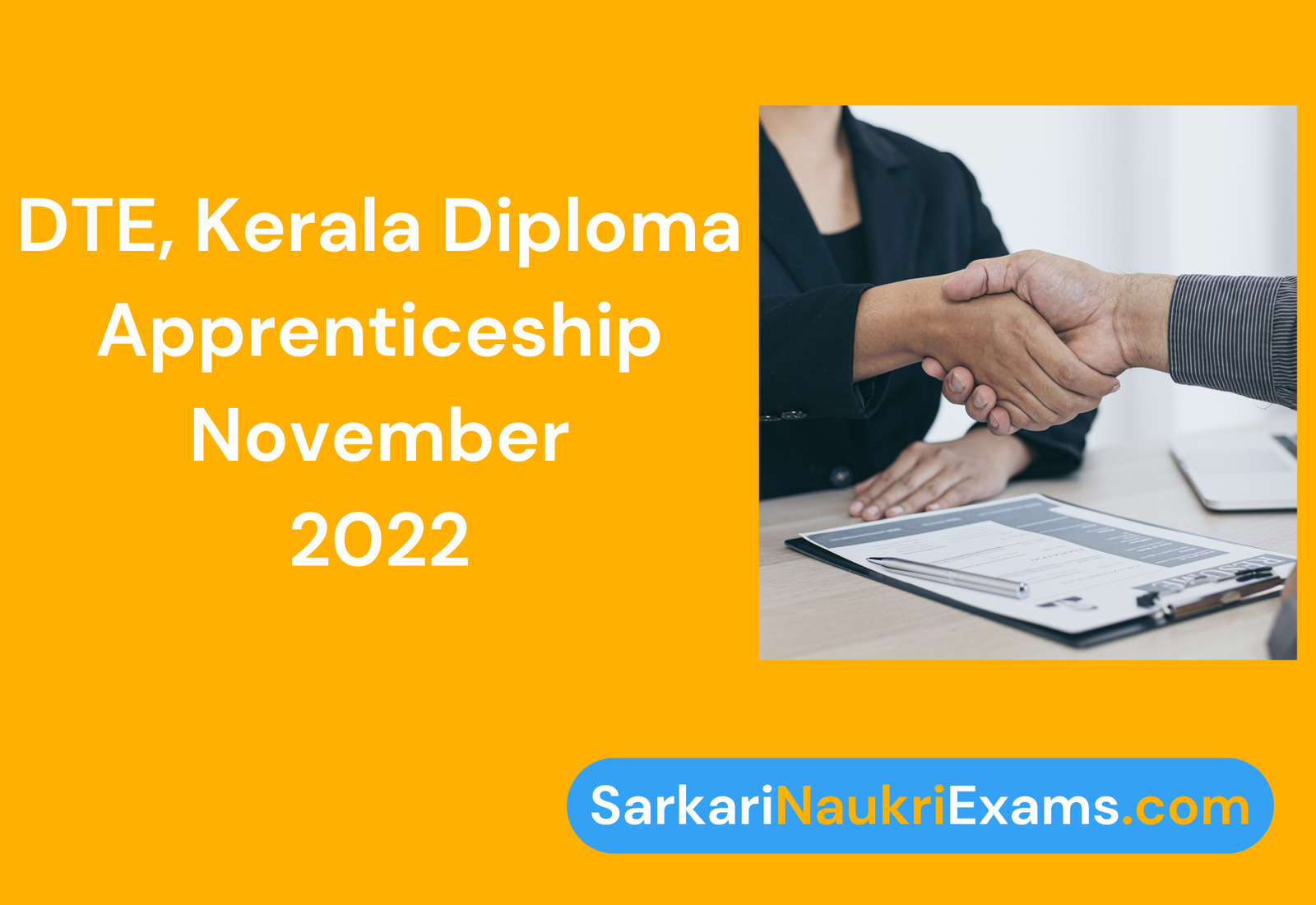 Department of Technical Education (DTE), Kerala Diploma Apprenticeship November 2022 | Walk In Recruitment