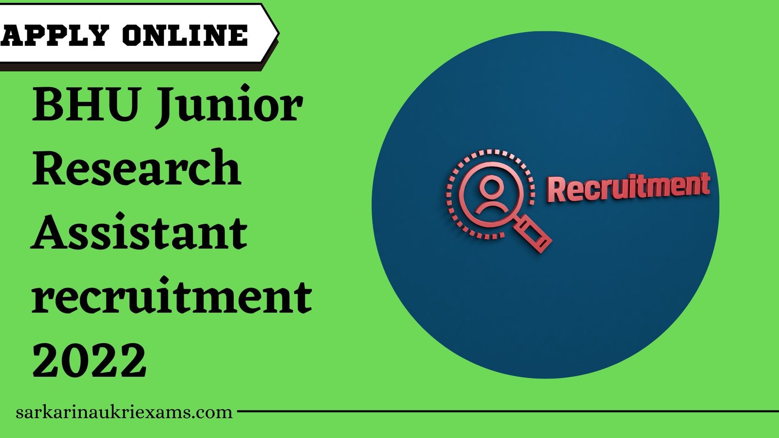 BHU Junior Research Assistant recruitment 2022 | Apply Online