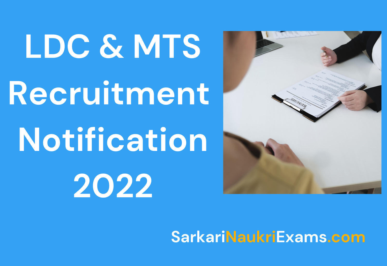 LDC & MTS Recruitment Notification 2022 | 21 Post Online Form
