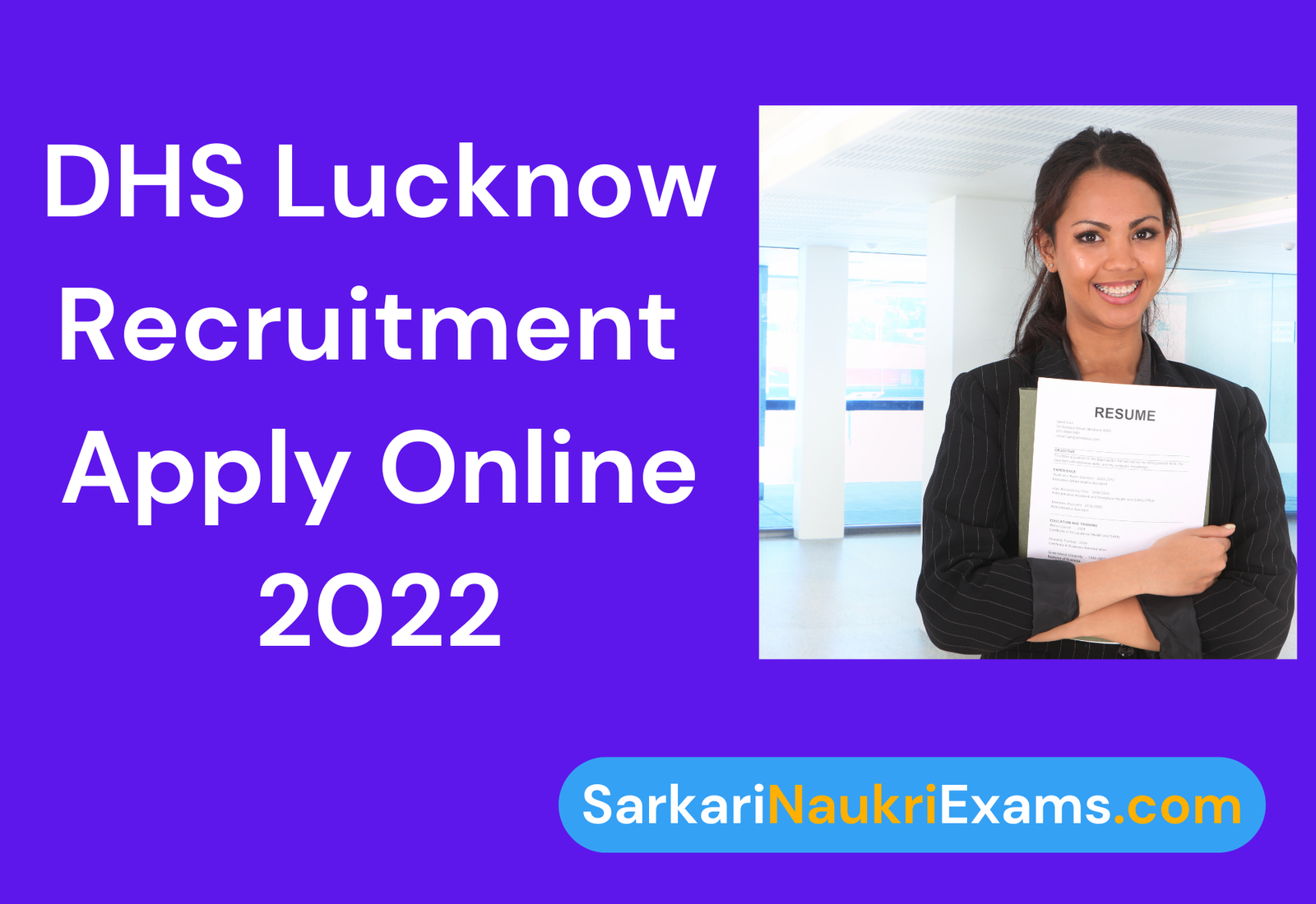 DHS Lucknow Recruitment Notification 2022 | 108 Posts Medical Officer Online Form