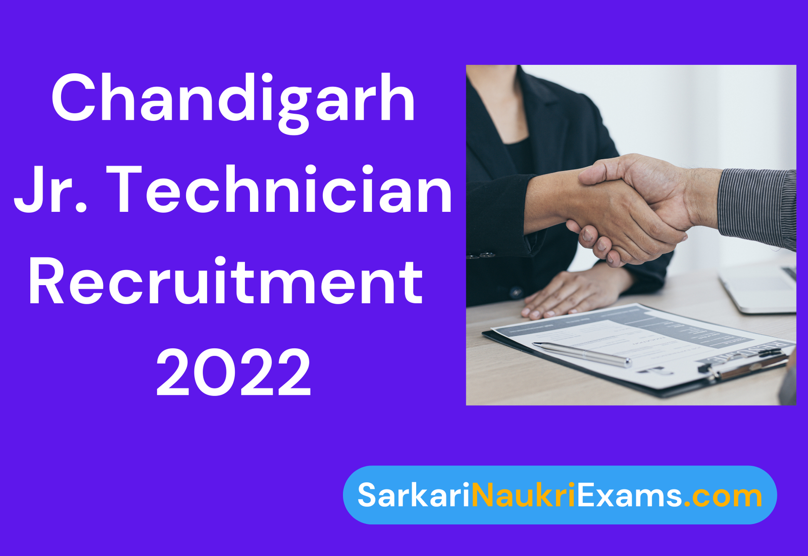 Chandigarh Junior Technician Recruitment Form 2022 | New Latest Apply Online 