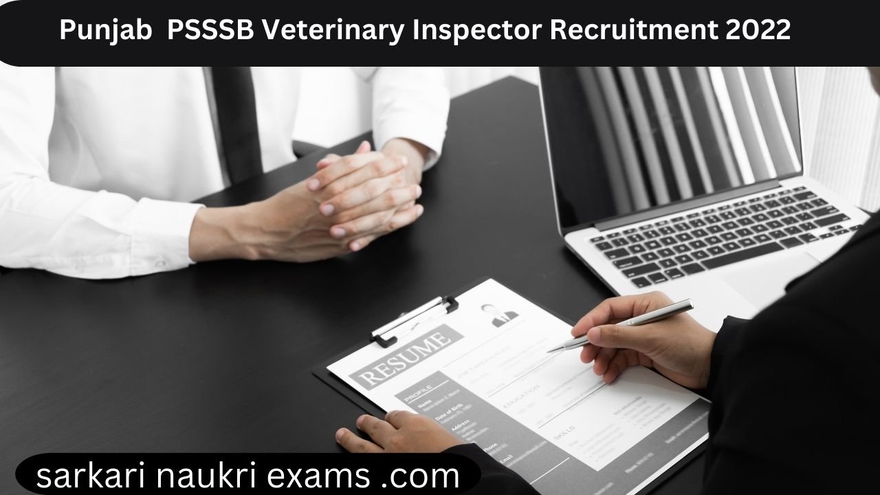 Punjab PSSSB Veterinary Inspector Recruitment 2022 | Online Apply Form