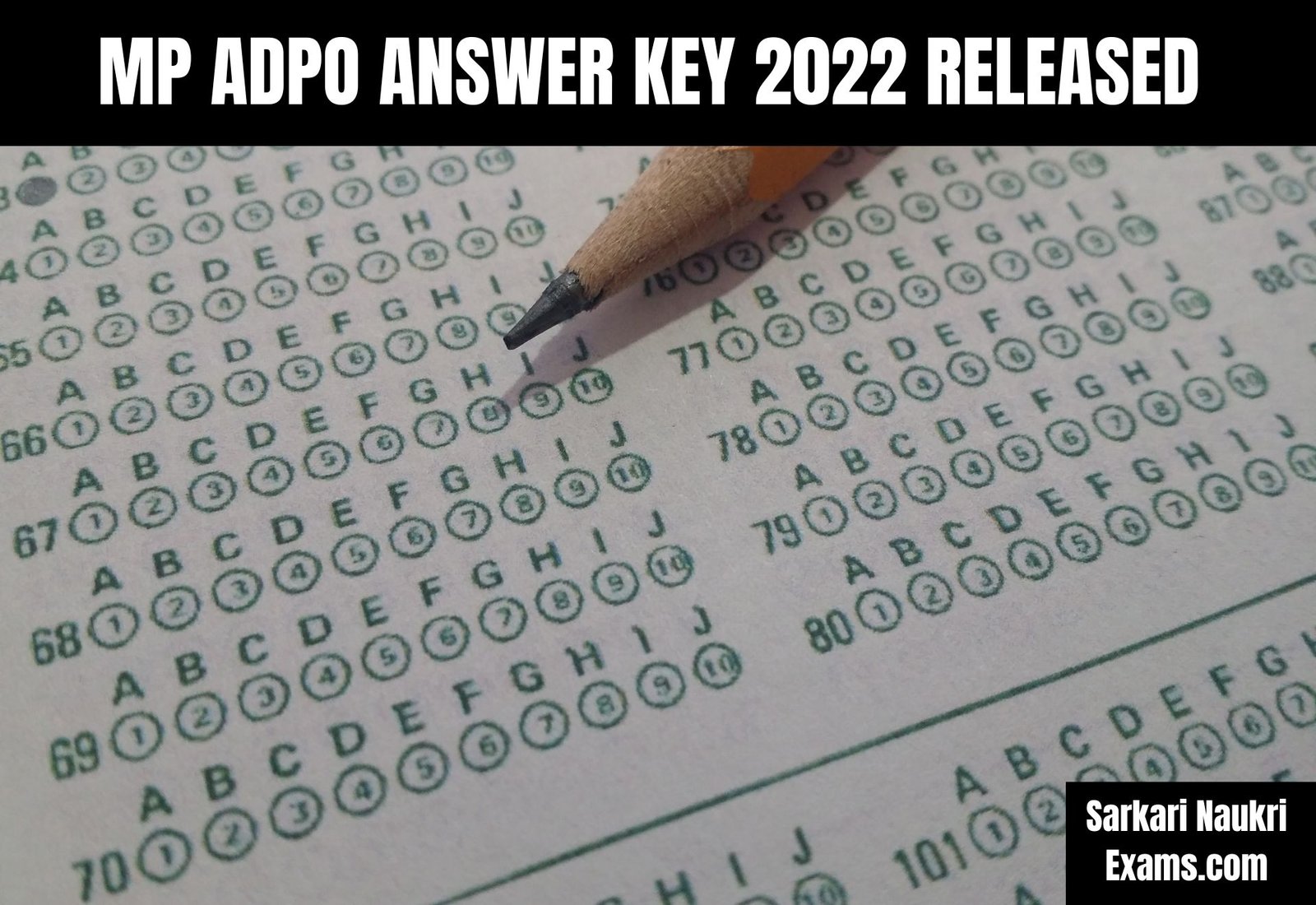 MP ADPO Answer Key 2022 Released | PDF Download Link, Cut off