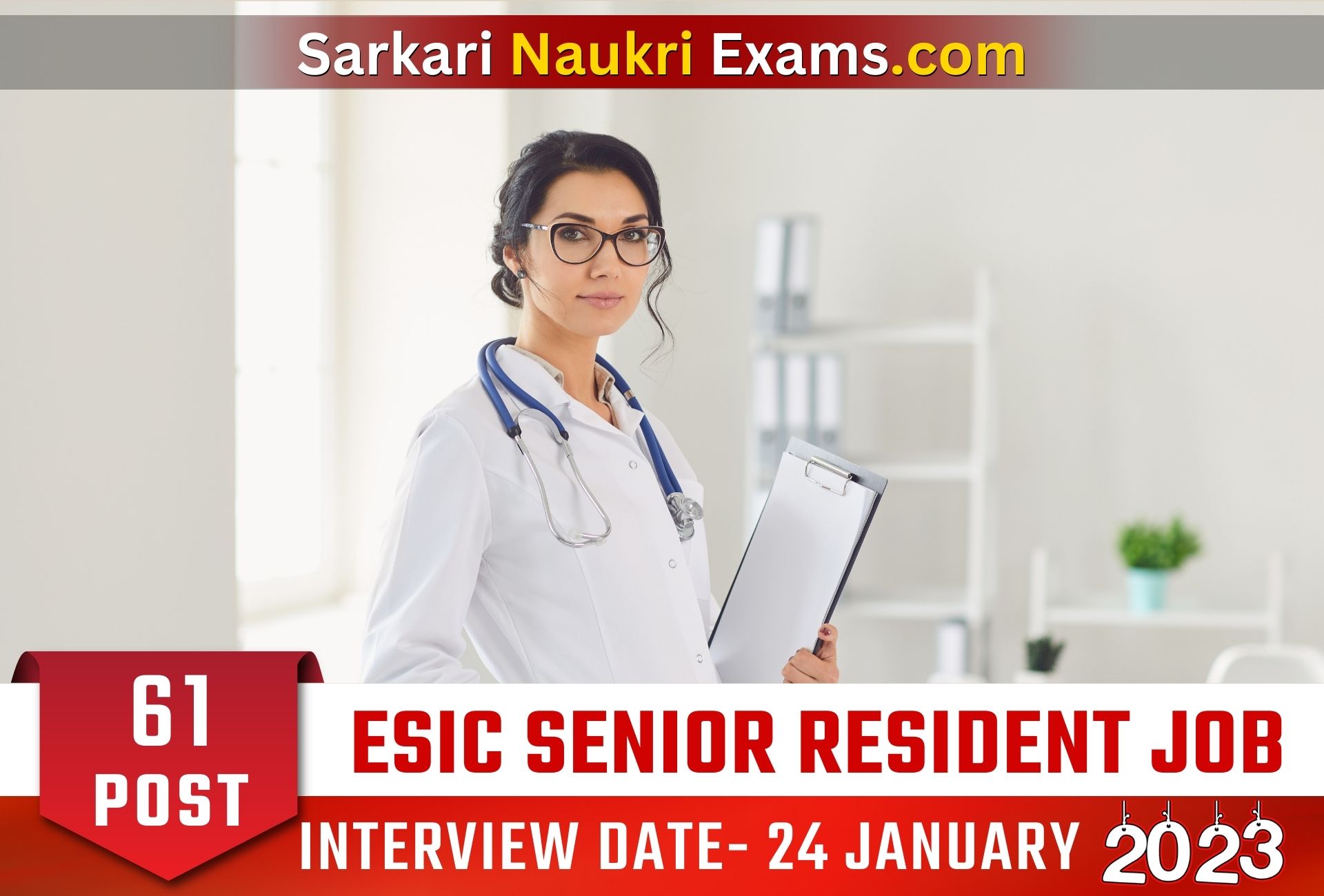 ESIC Senior Resident Recruitment Form 2023 | Interview Based Job