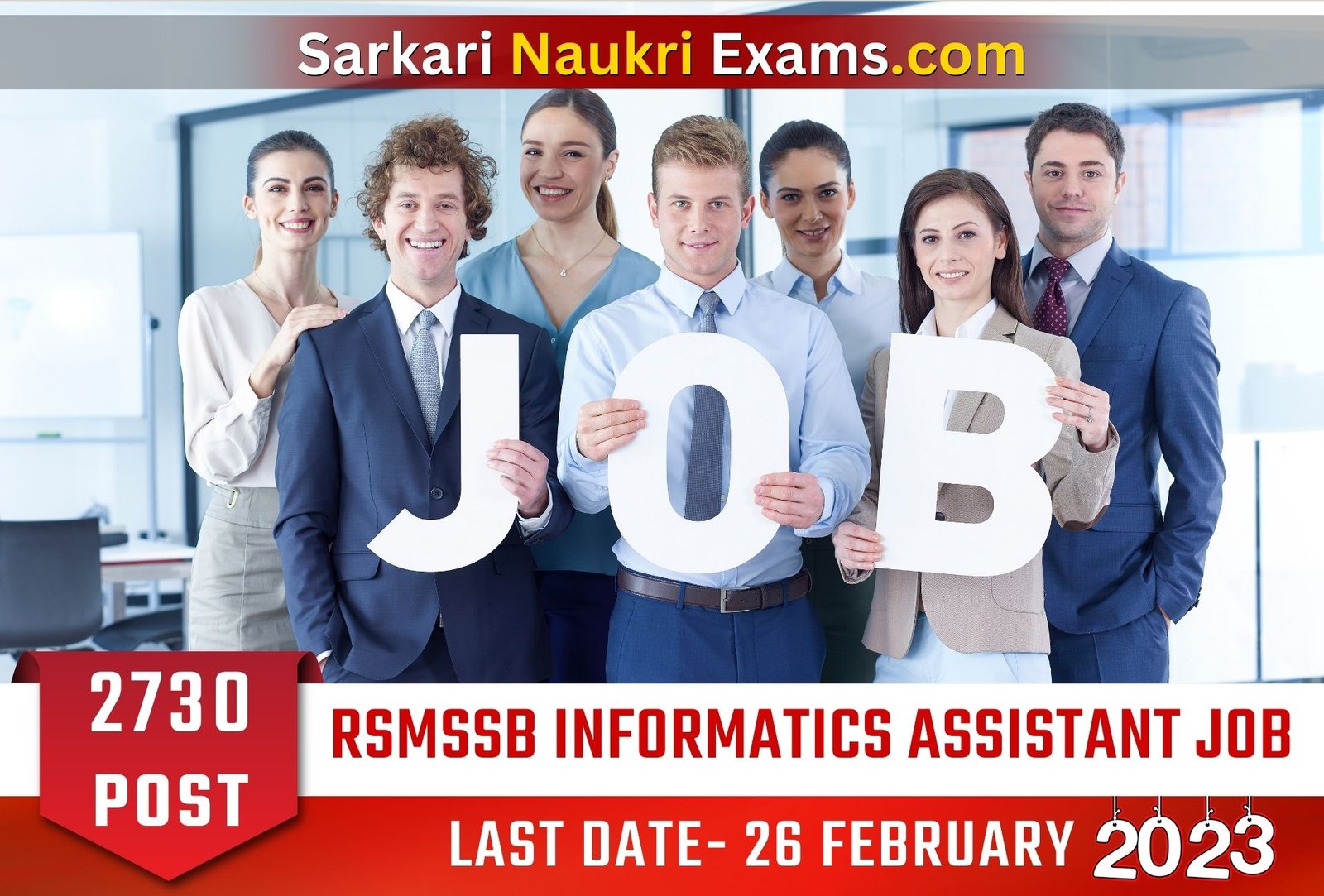 RSMSSB Informatics Assistant Recruitment Form 2023 | Last Date 25 February