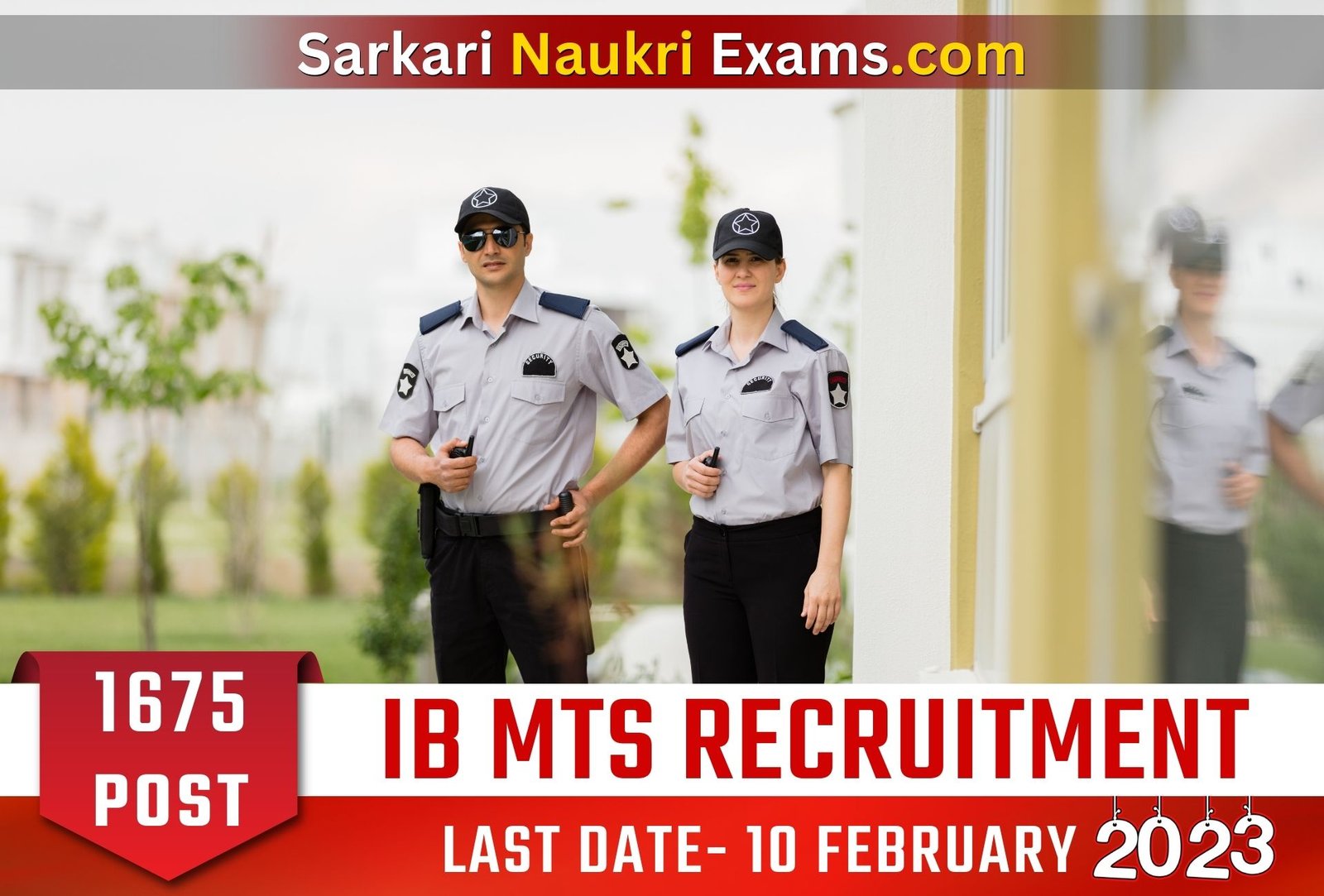 IB Security Assistant and MTS Recruitment Form 2023 | Last Date 10 February