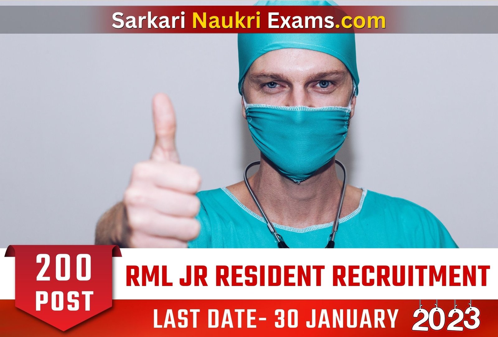 RML Hospital Jr Resident Recruitment Form 2023 | Interview Based Job