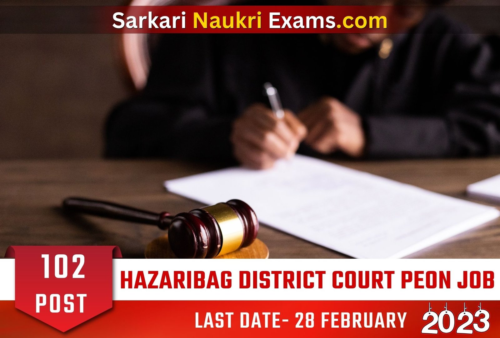 Hazaribag District Court Peon Recruitment Form 2023 | Last Date 28 February