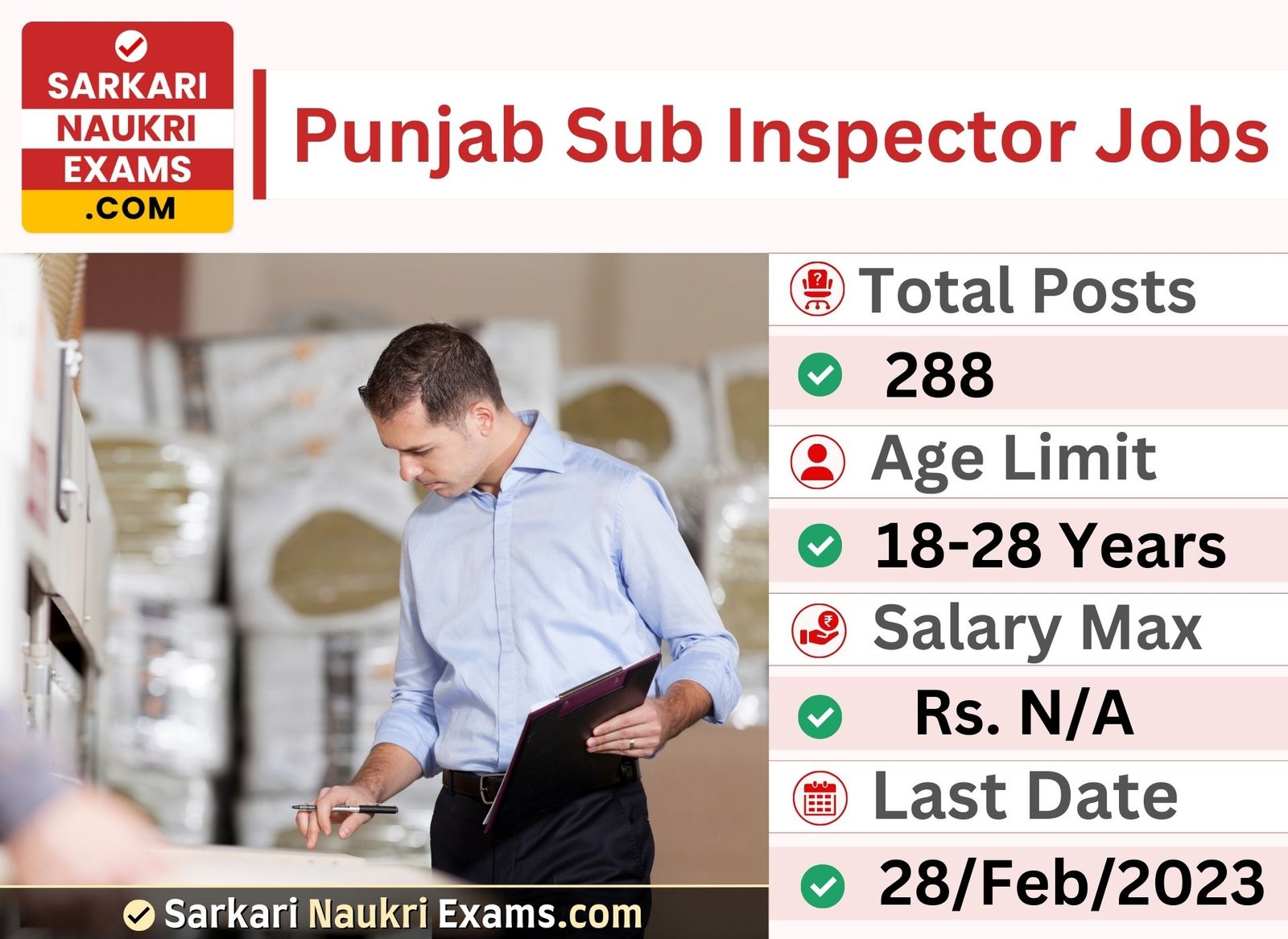 Punjab Police Sub Inspector (SI) Recruitment 2023 | New Vacancy Form
