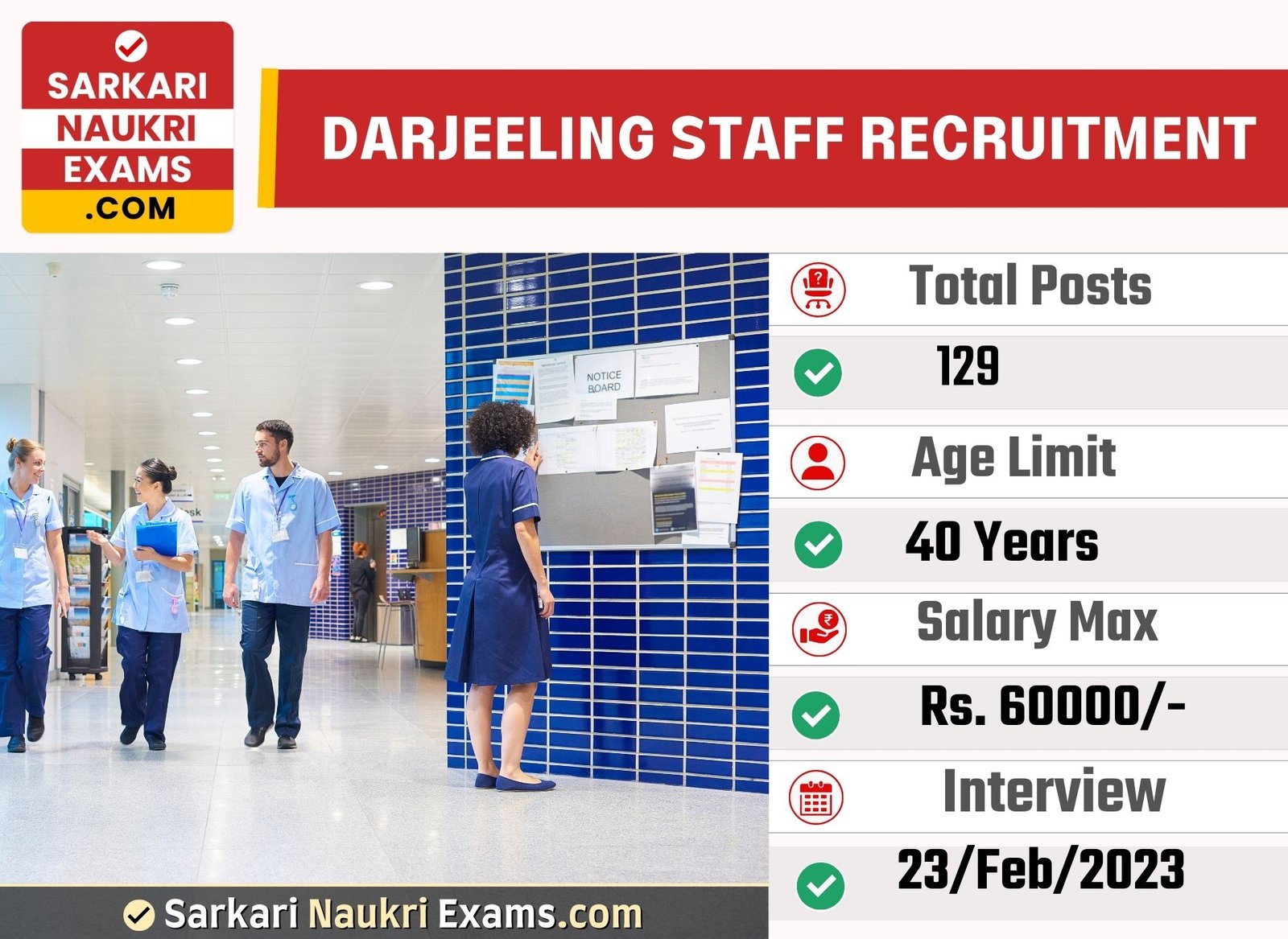 CMOH, Darjeeling Staff Recruitment Form 2023 | Salary Up To 60000/-
